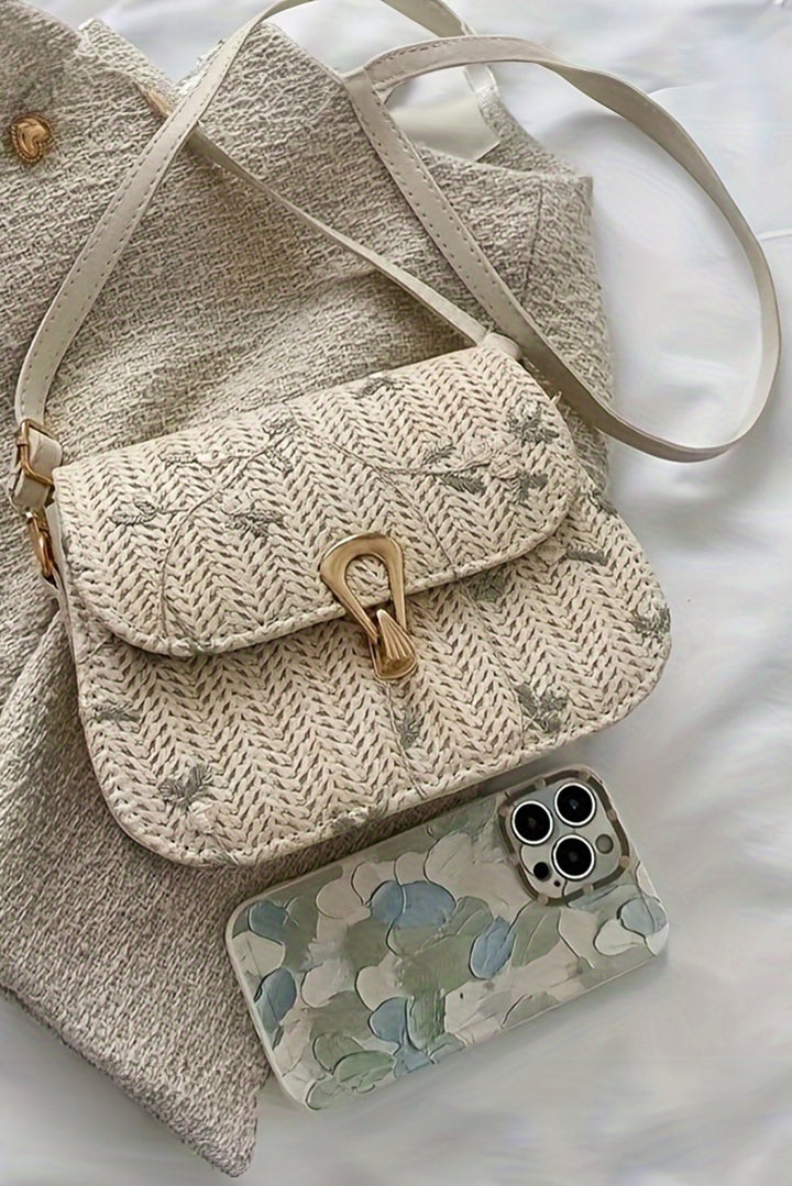 Delicate Weave Detail One Shoulder Bag