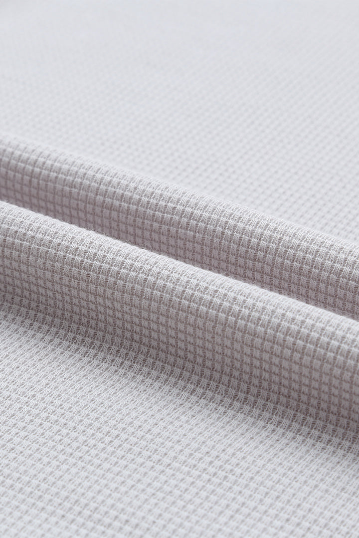 Notched Neck Eyelet Thermal Knit Tank