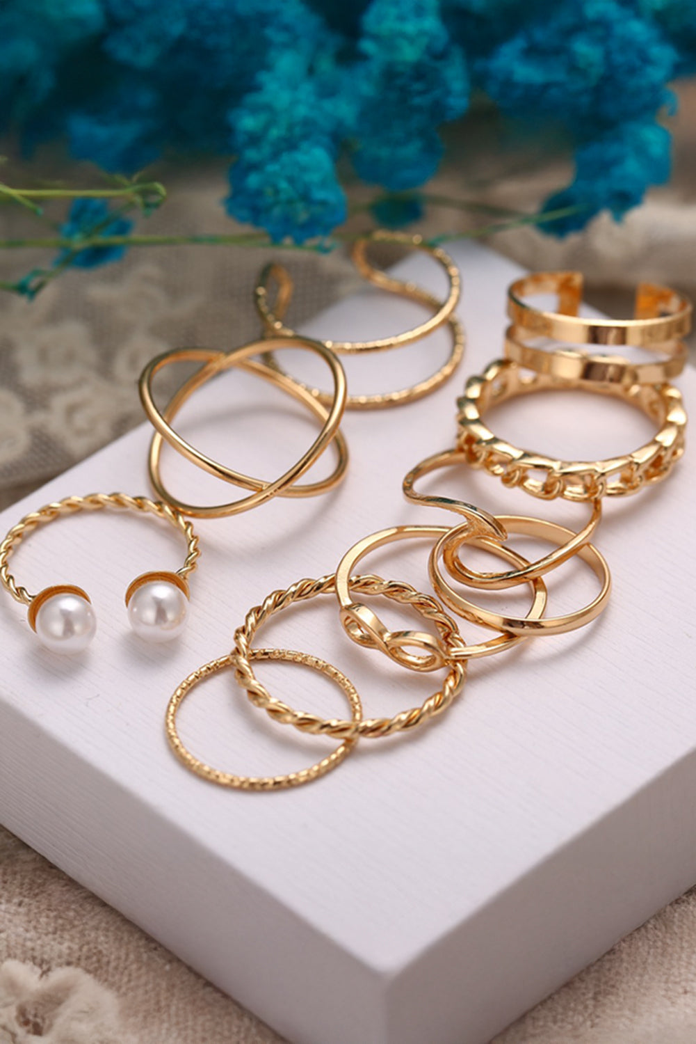 10pcs/set Vintage Plated Alloy Ring Set