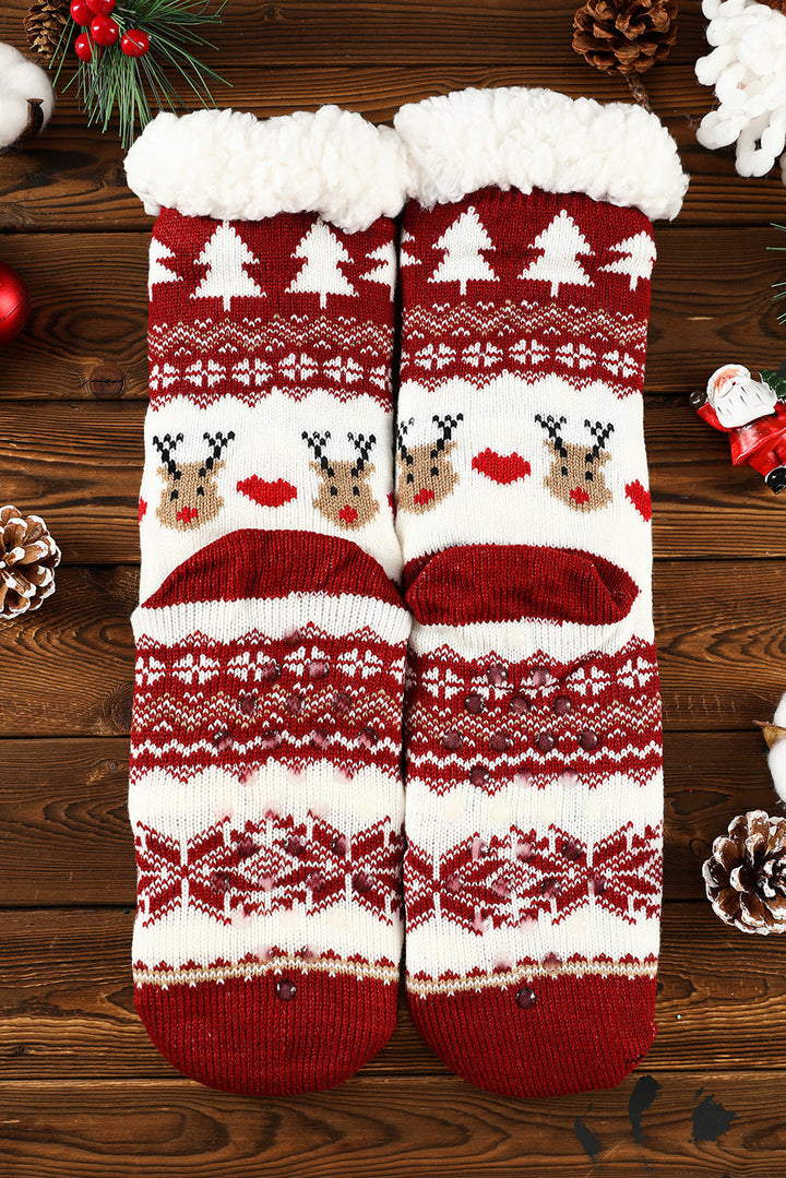 Chaussettes polaires de Noël avec Père Noël et dessin animé