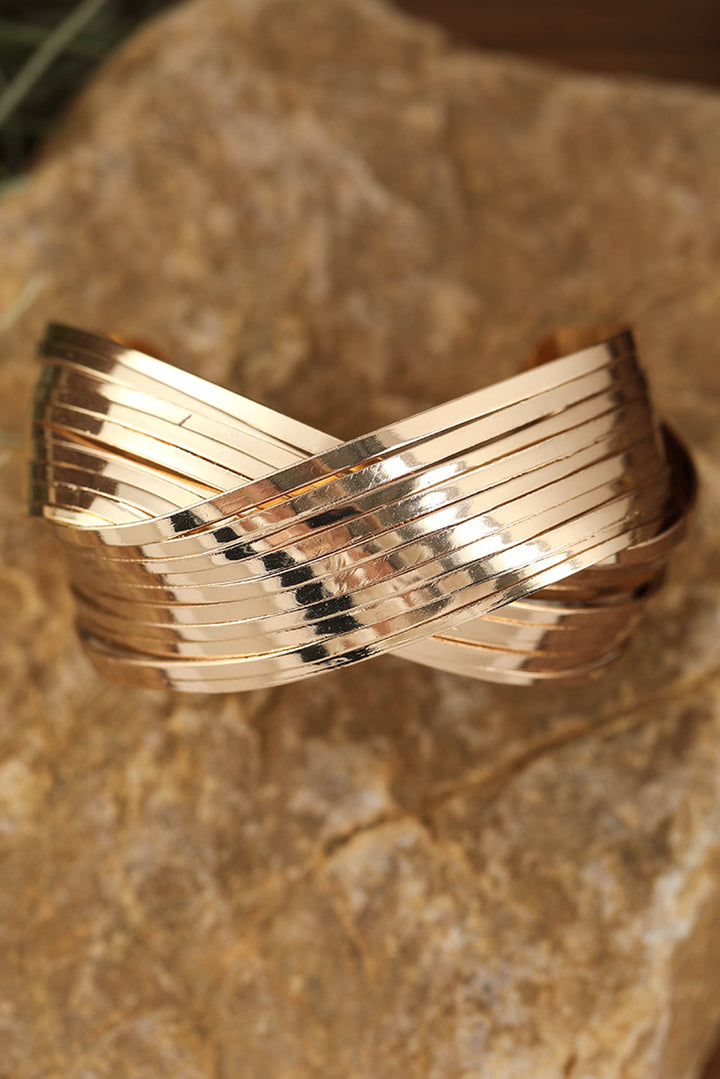 Strukturiertes Crossover-Armband aus Metall