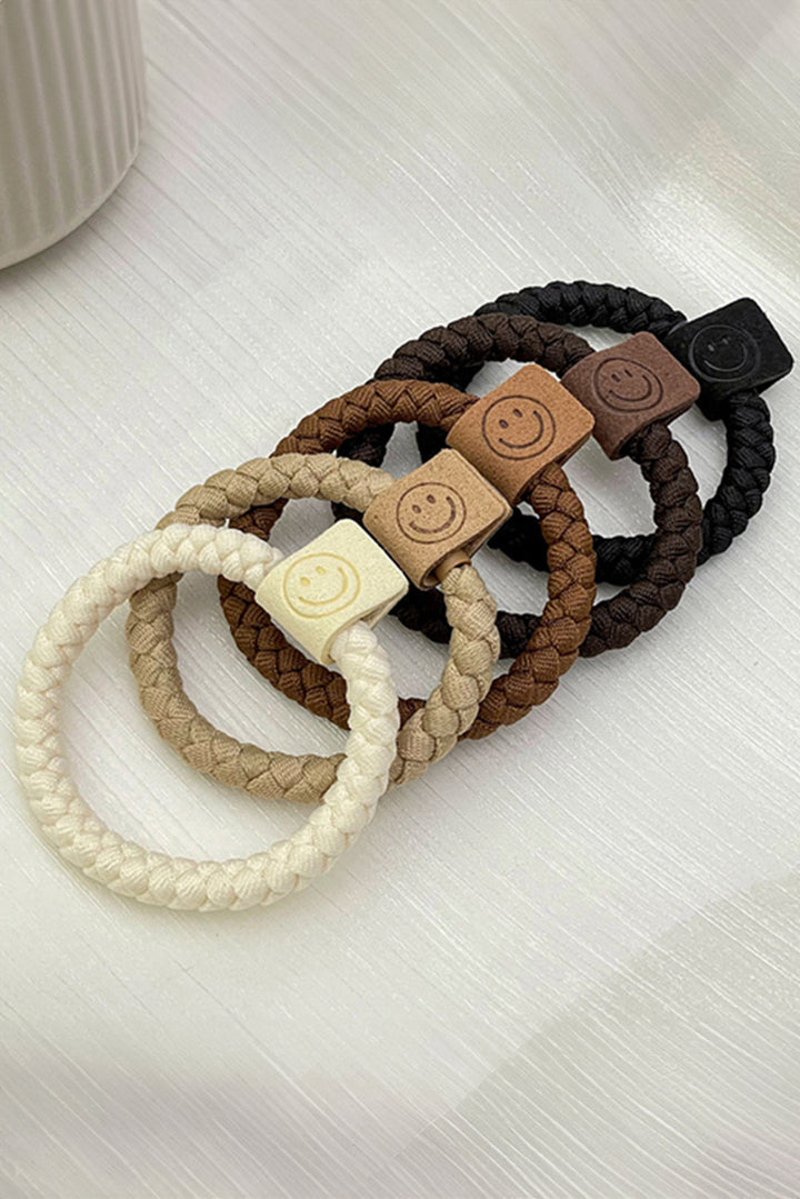 5pcs Smile Face Decor Braided Hair Ties