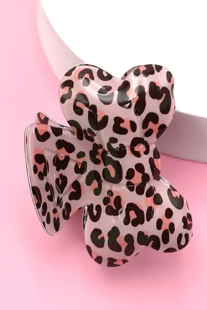 Leopard Print Bowknot Shape Claw Clip