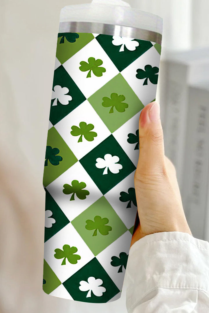 Grand gobelet en paille à imprimé à carreaux Clover sans anse 40 oz