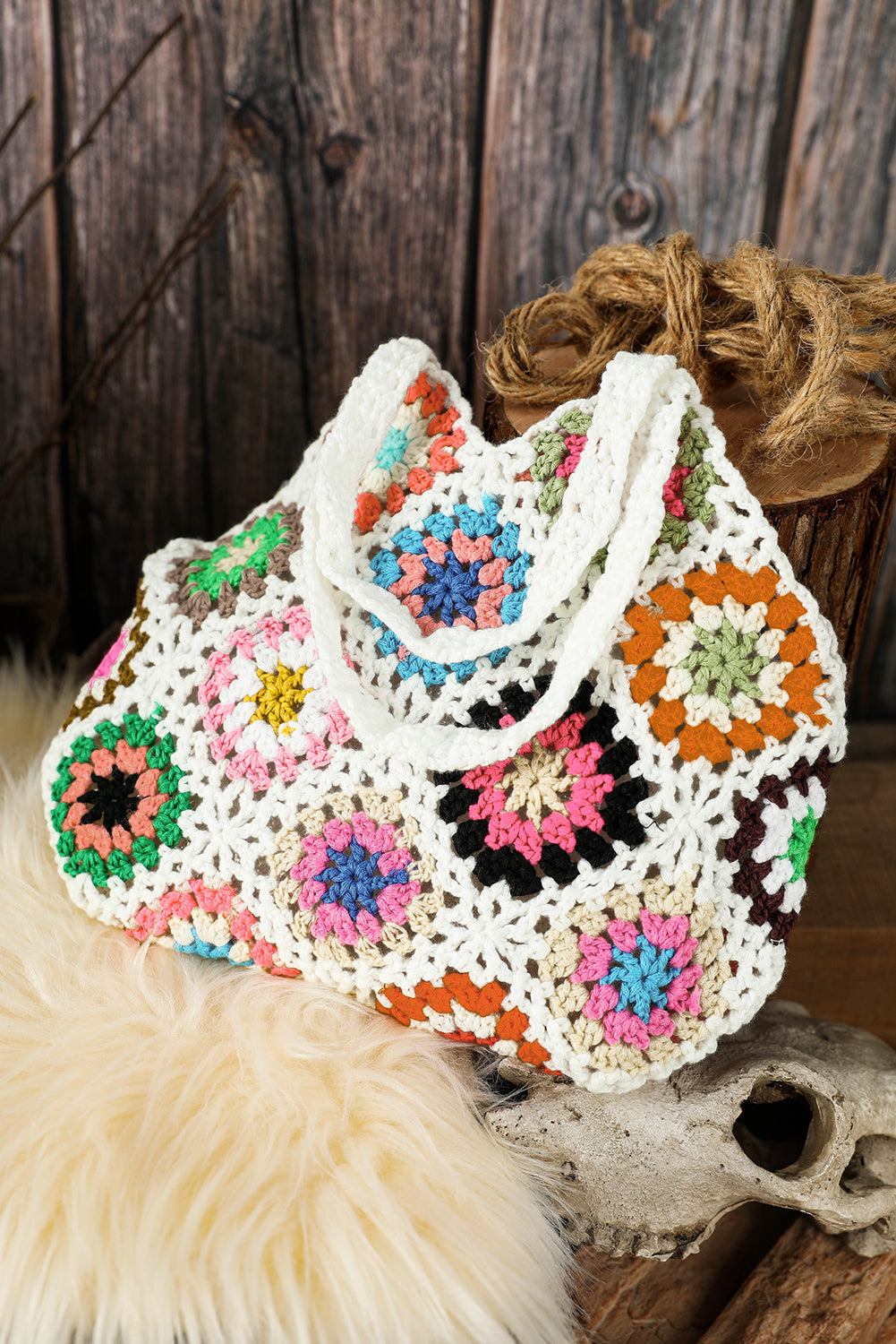 Random Boho Floral Crochet Retro Hollowed Bag