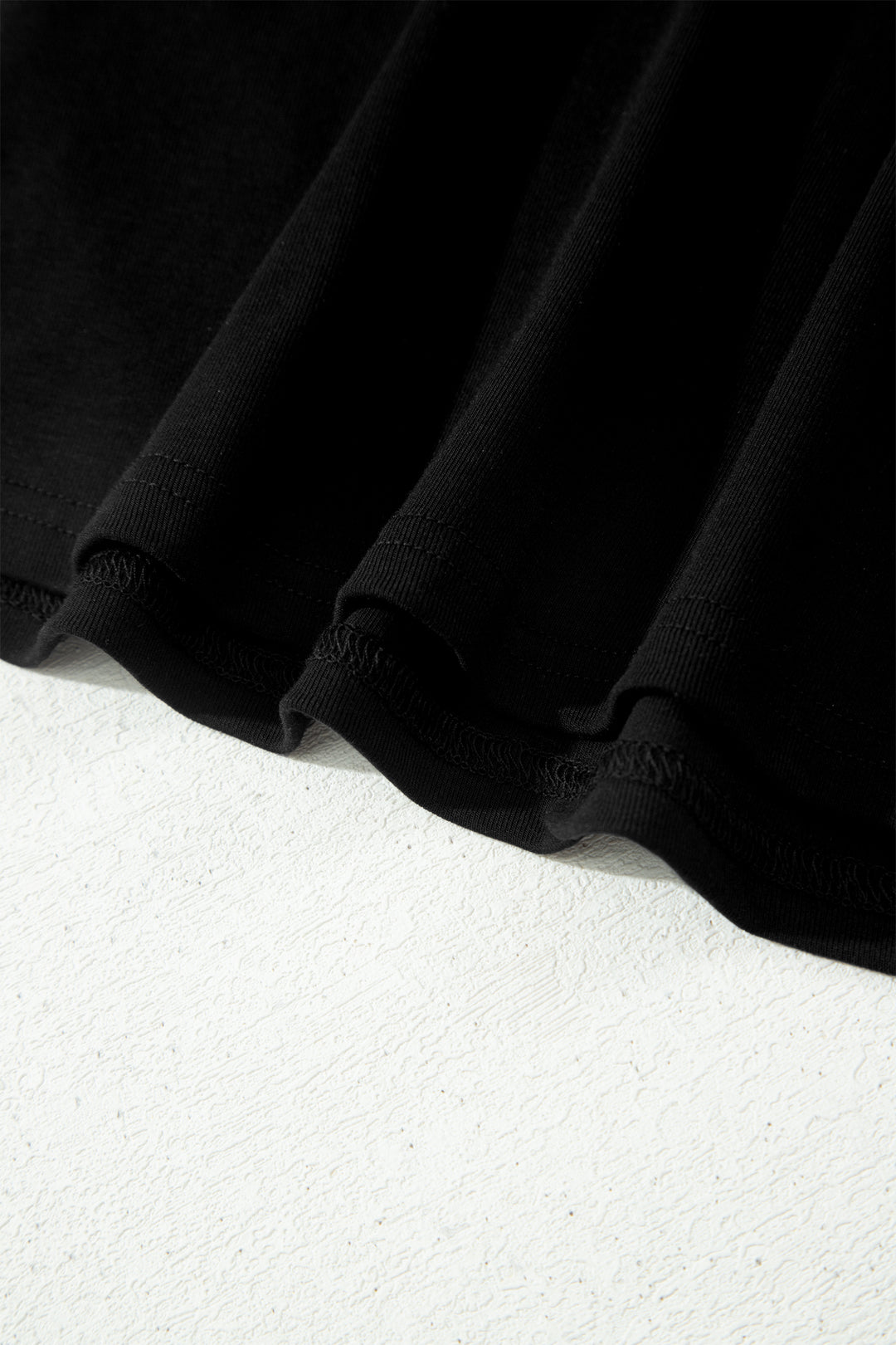 Black Color Block Drape V Neck Pleated Long Sleeve Top
