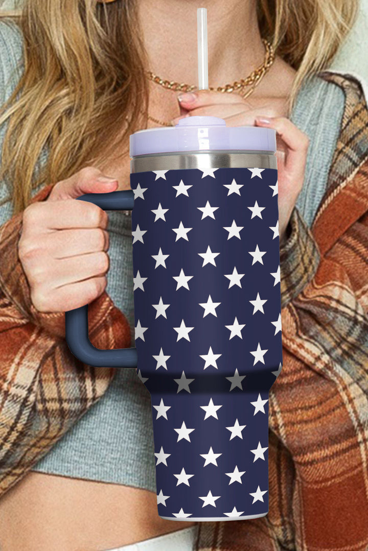 Star Printed Thermos Cup with Handle 40oz