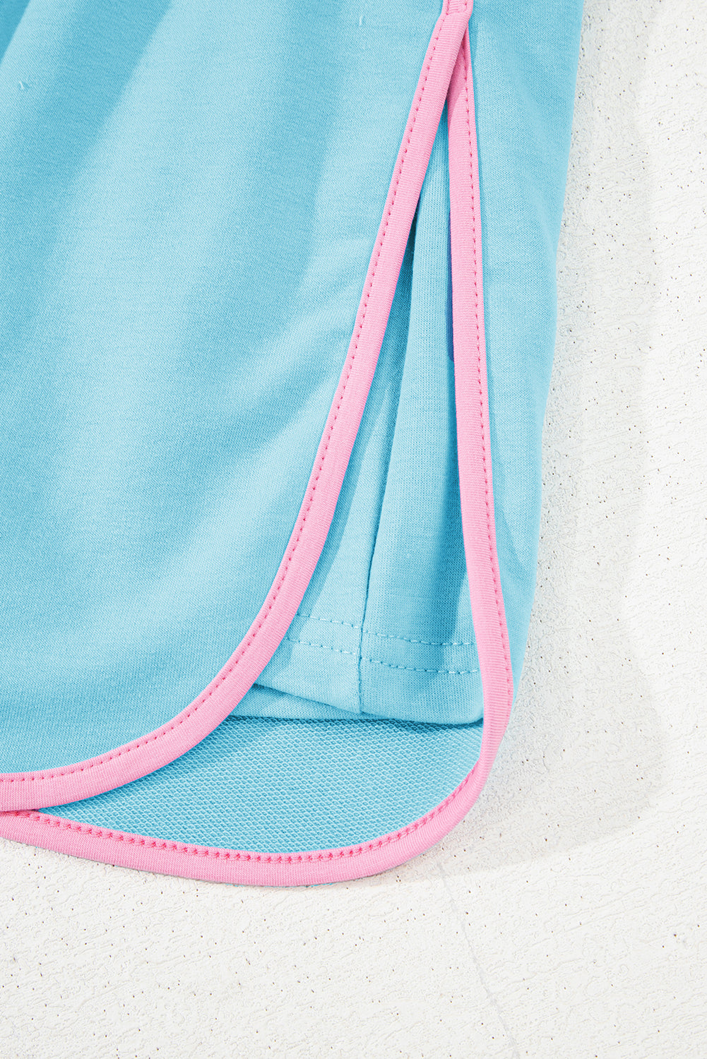 Turquoise Colorblock Edge T Shirt and Skort 2Pcs Set