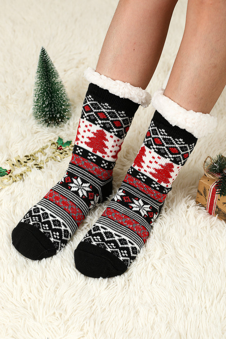 Thermosocken mit Weihnachtsbaummuster