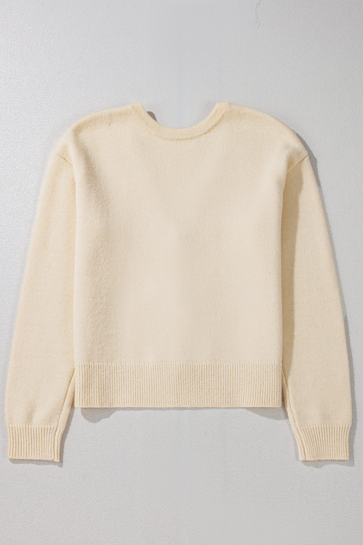 Jet Stream Bowknot Front Loose Knitted Cardigan