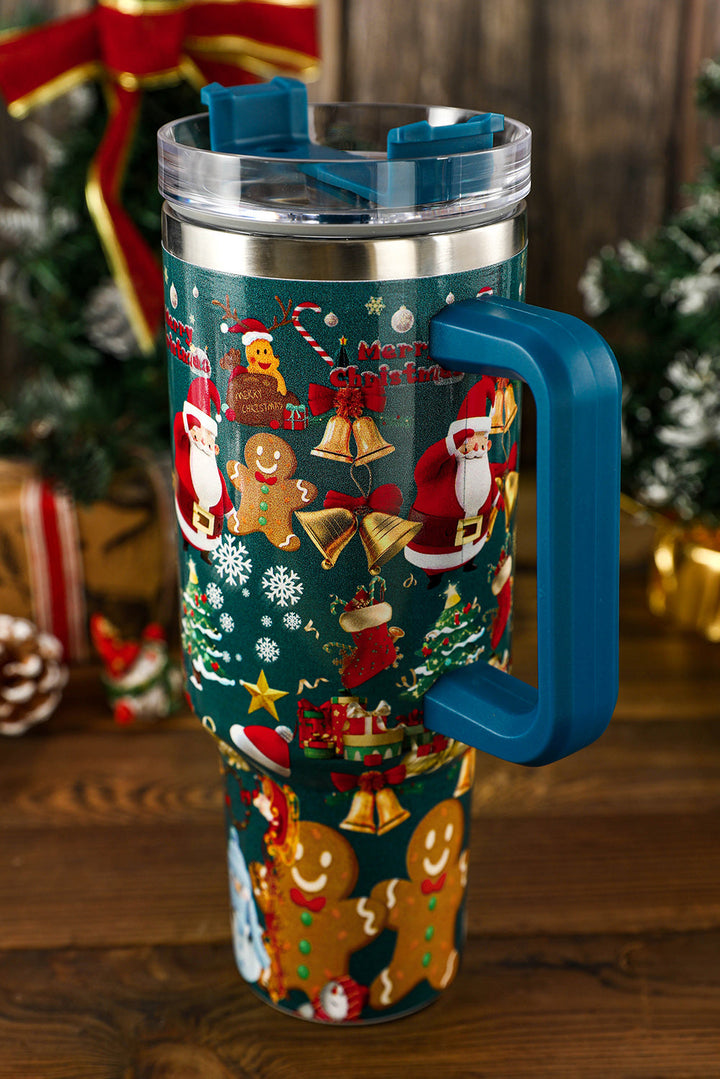 Gobelets en acier inoxydable avec poignée et imprimé de Noël, 1 134 ml