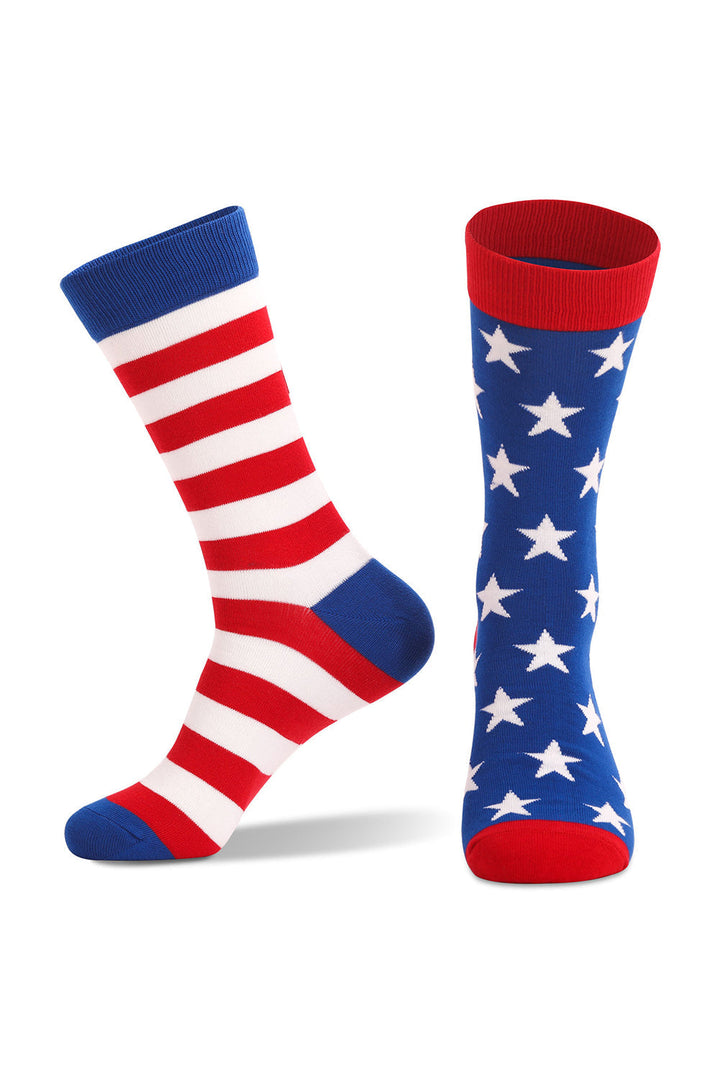 Chaussettes tricotées douces à motif drapeau américain