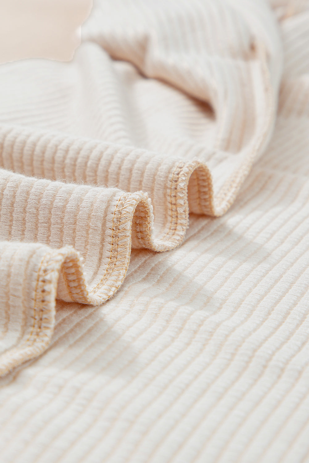 Apricot Twisted Ribbed Color Block Trim T Shirt Shift Dress