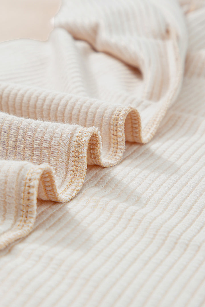 Apricot Twisted Ribbed Color Block Trim T Shirt Shift Dress