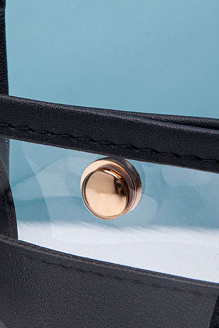 PVC PU Leather Patchwork Chain Strap Shoulder Bag