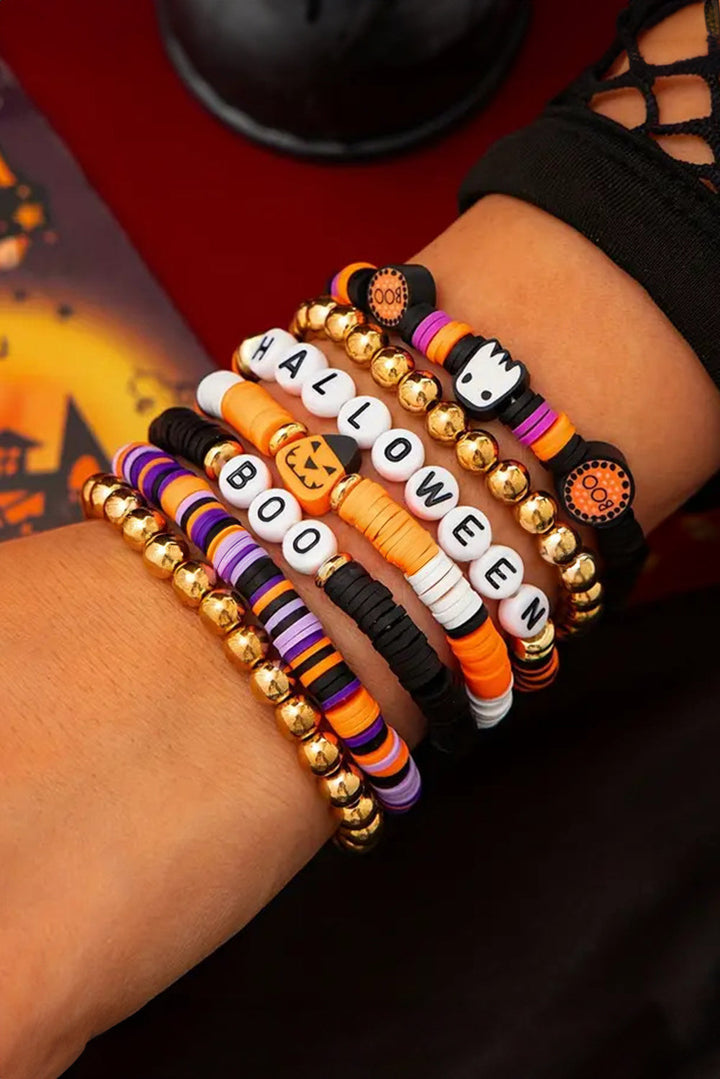 Verspieltes 7-teiliges Halloween-Armbandset