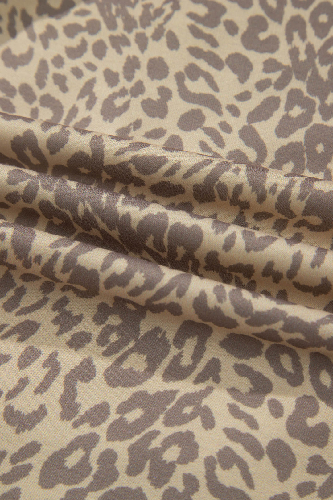 Khaki Leopard Retro Studded Star Patch Loose Tee