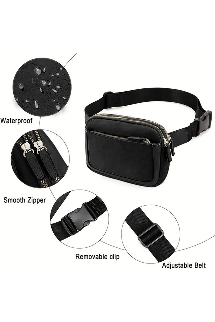 Minimalist Multi-zipped Crossbody Bag