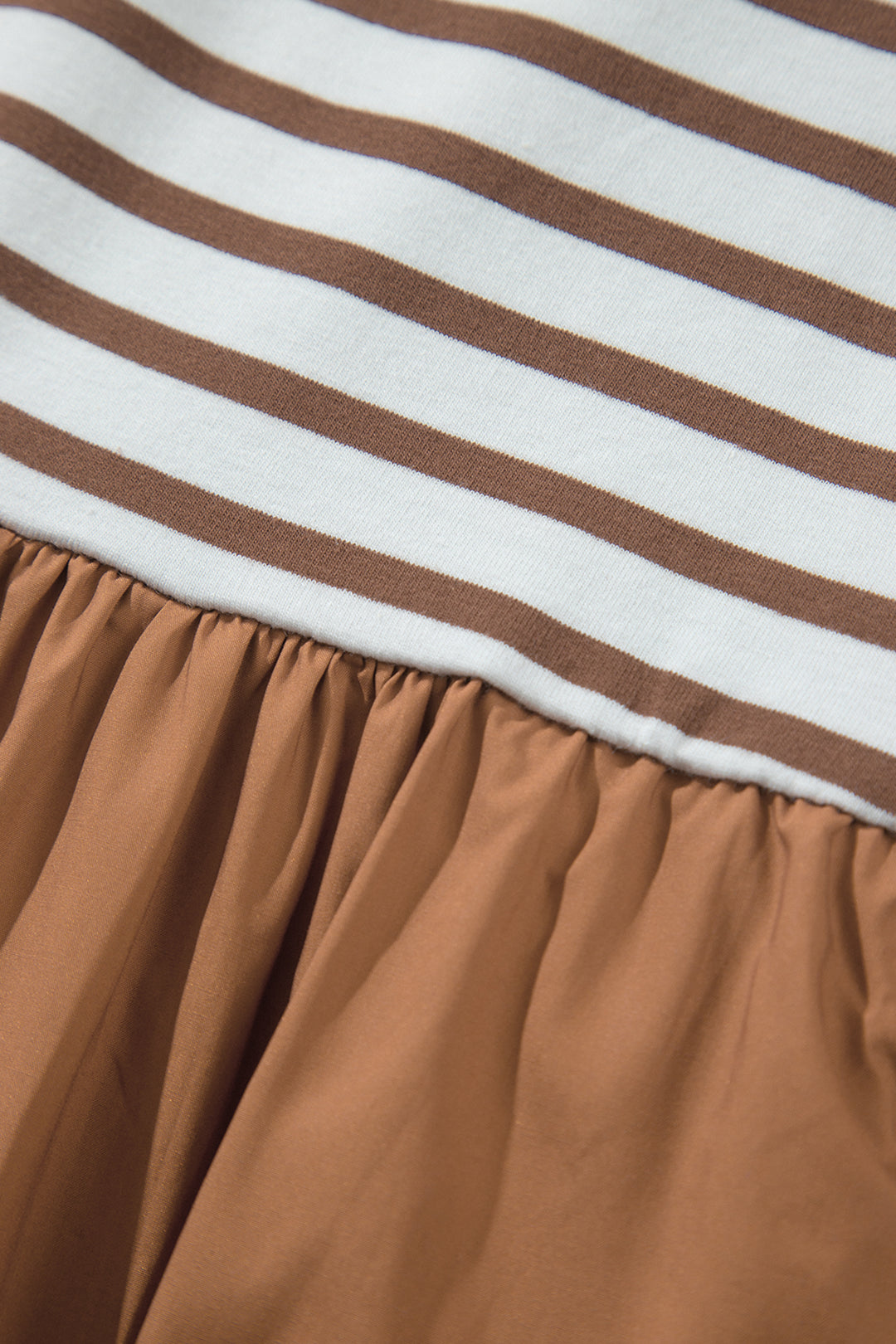 Chestnut Striped Colorblock Sleeveless Casual Long Dress