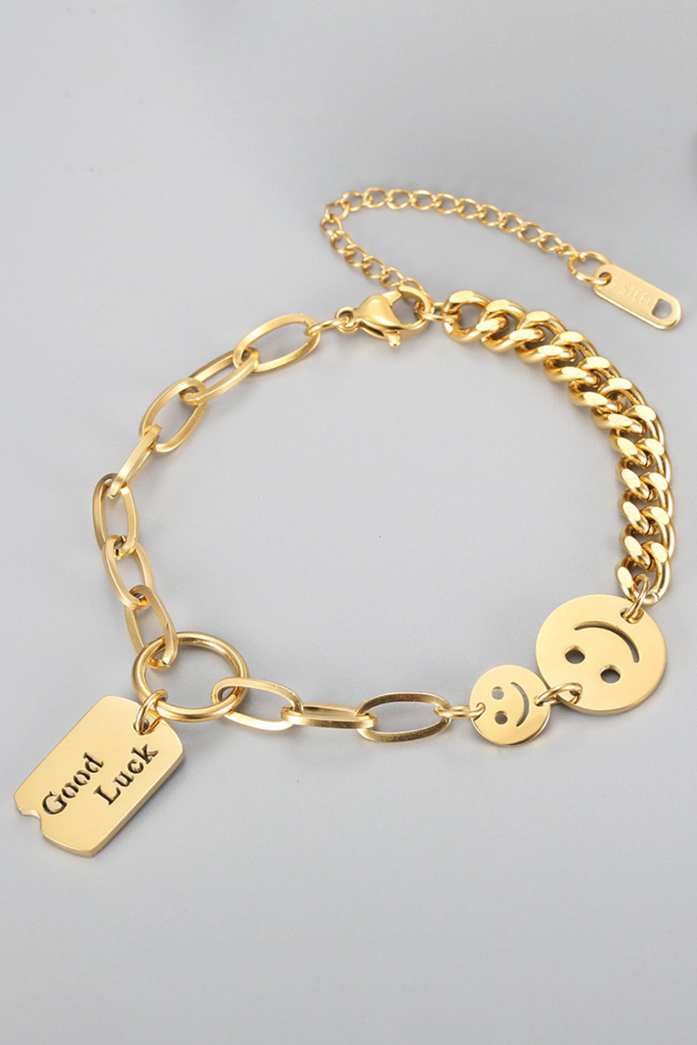 GOOD LUCK Smile Face Adjustable Chain Bracelet