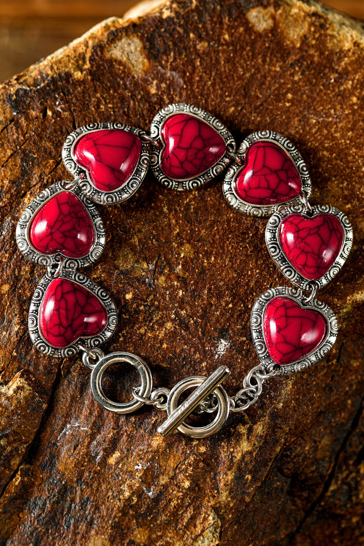 Bracelet en alliage à décor de cœur occidental
