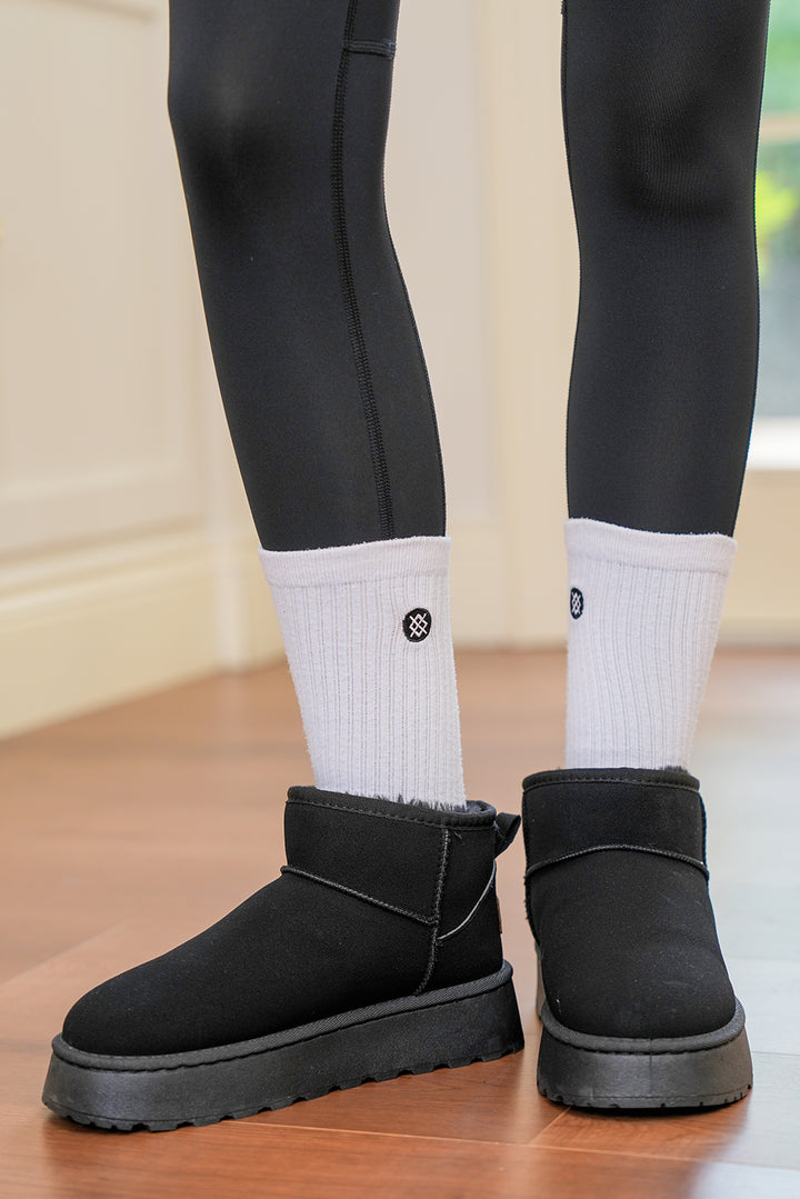 Faux Fur Lined Suede Ankle Snow Boots