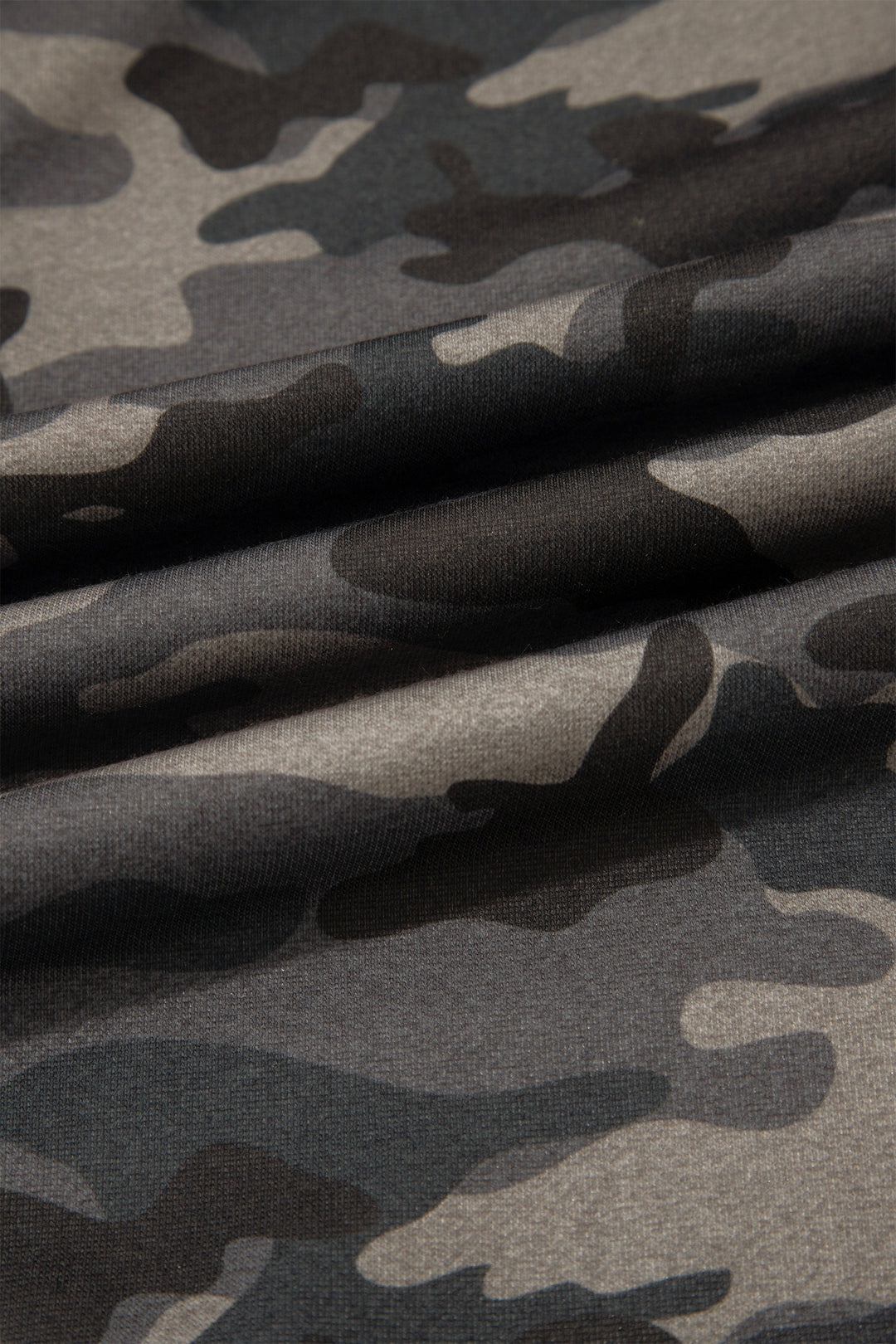 Green Camouflage Print Striped Side Panel Patchwork Drawstring Pants