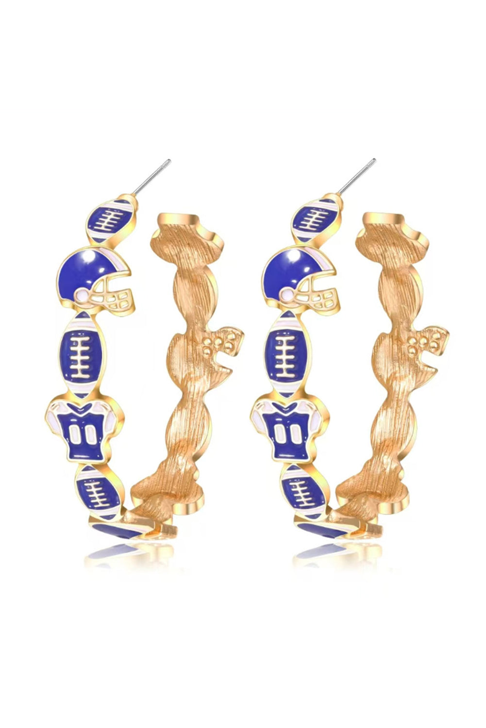 Game Day Football Helmet Jersey Hoop Earrings