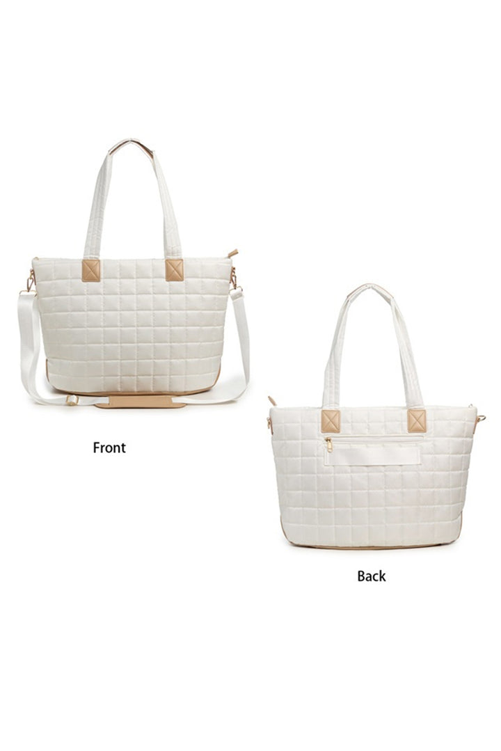 Quilted Patchwork Large Tote Bag and Clutch 2pcs Set