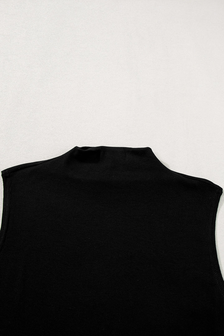 Solid Mock Neck Tank Top
