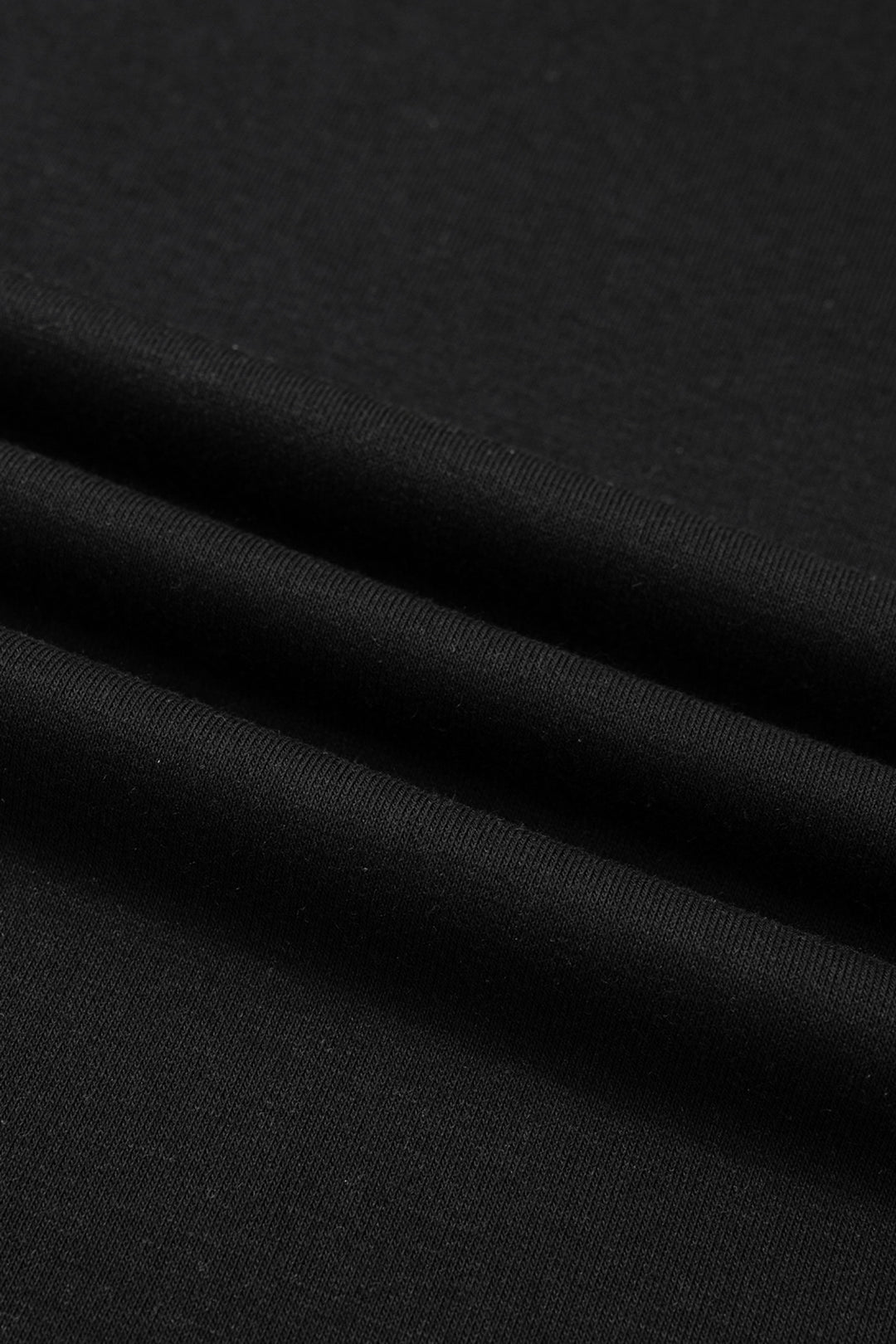 Black Solid Color High Neck Cap Sleeve Loose Top