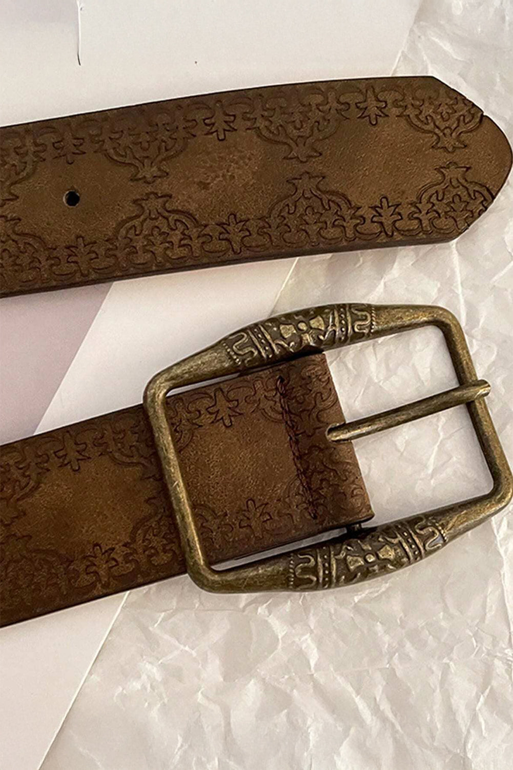 Vintage Pattern PU Leather Waist Belt