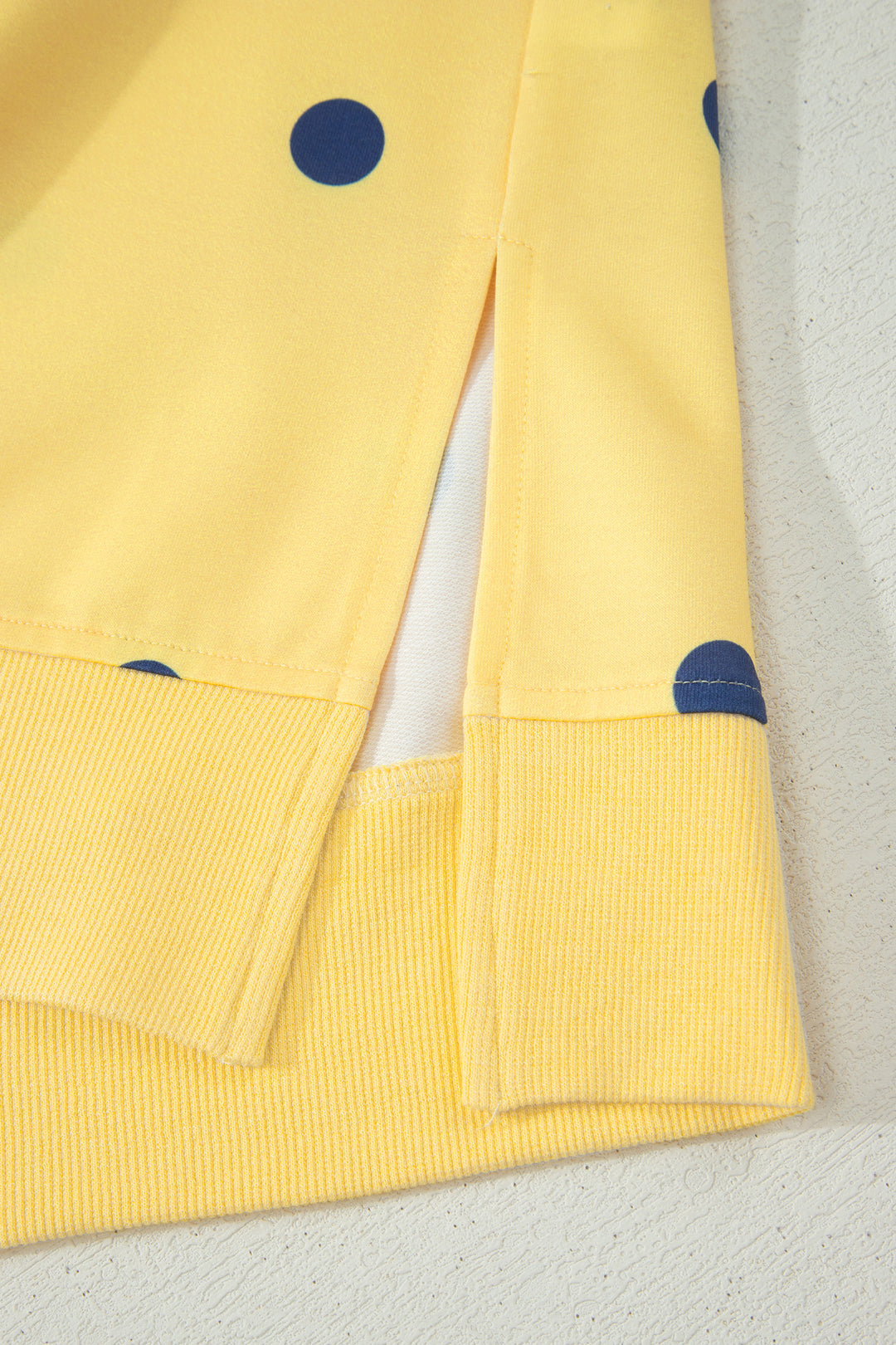 Yellow Polka Dot Print Crossed Seam Detail Oversize Tee