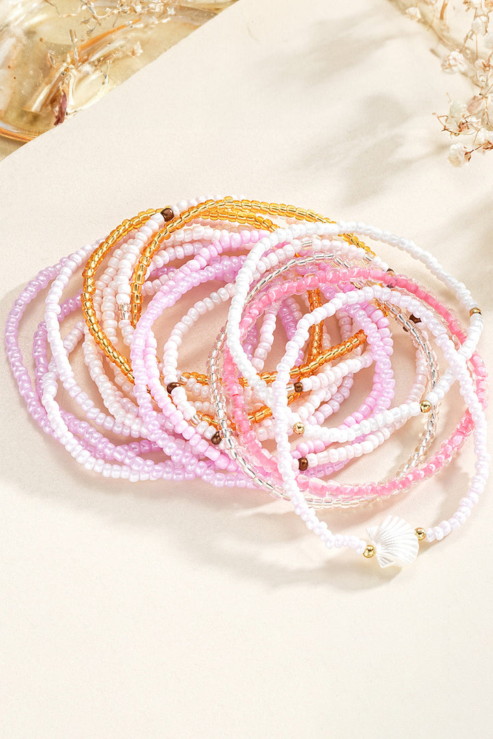 Bohemian Beaded Shell Ornament Bracelet Set