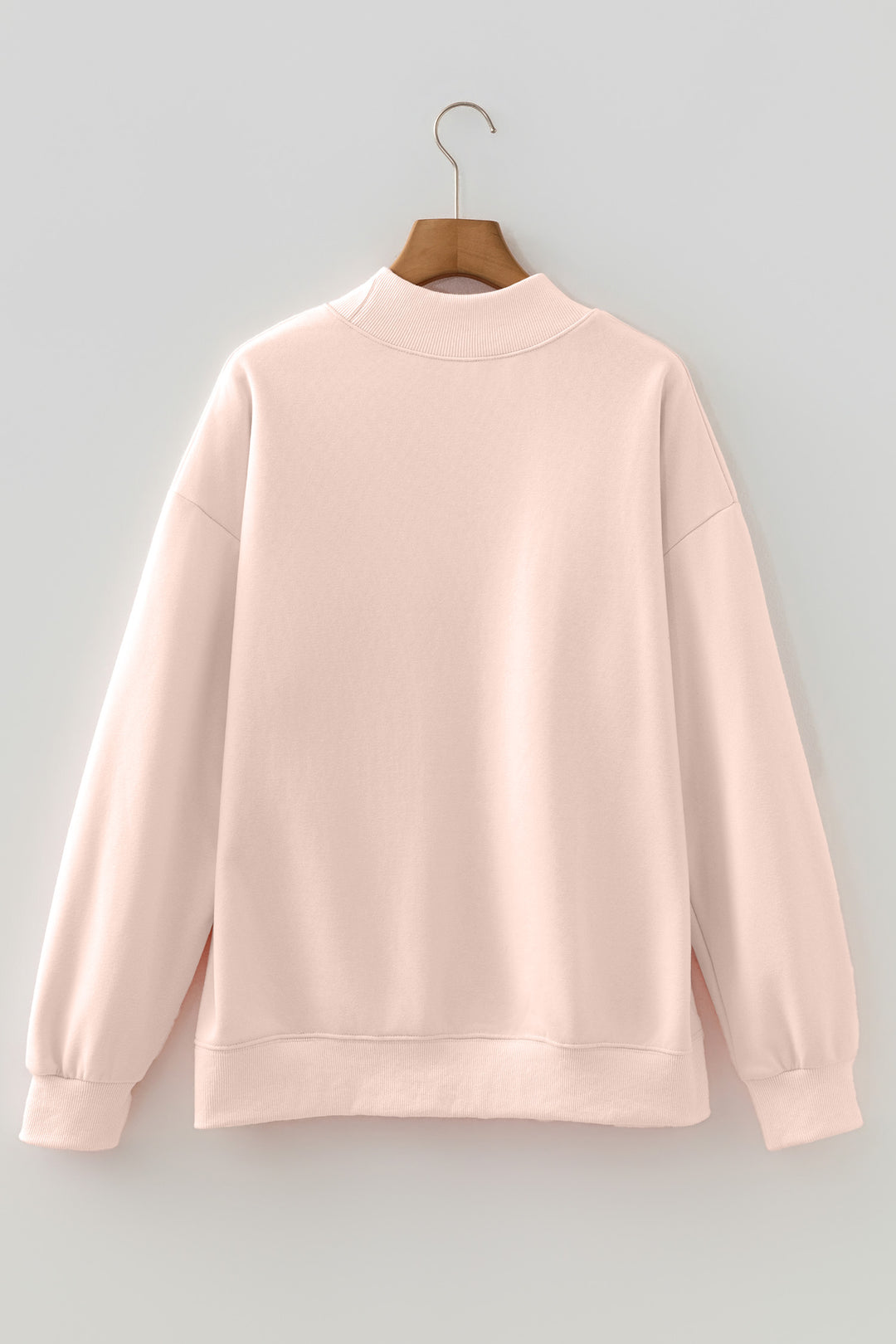 Oversize Blessed Embroidered Mock Neck Sweatshirt