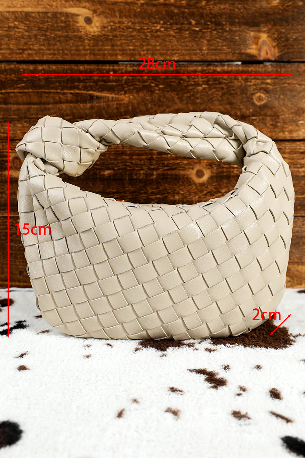 Sac à main en cuir PU tressé avec fermeture éclair