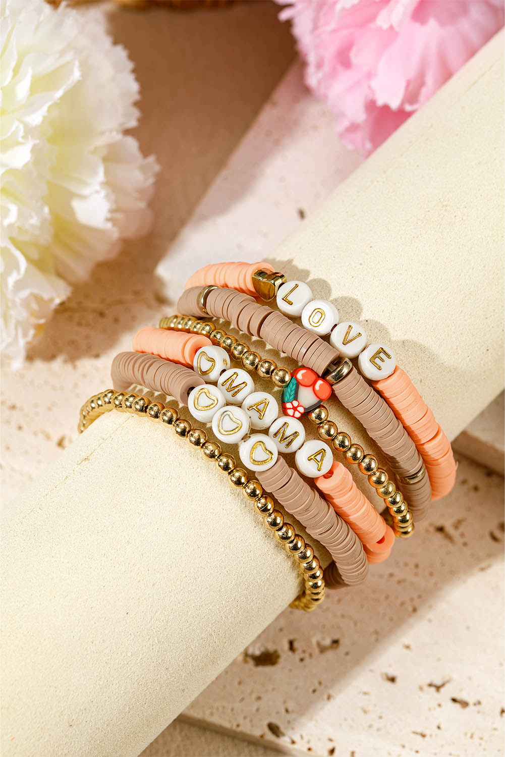 Mama Love Heart Beaded Multi Layer Bracelet