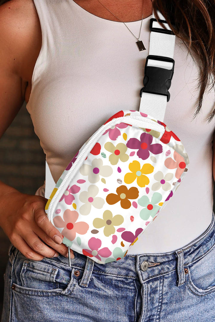 Cute Summer Flower Print Crossbody Bag