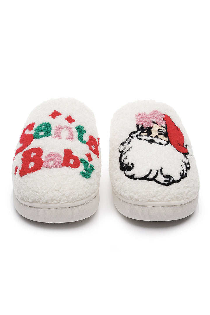 Plush Santa Baby Christmas Asymmetric House Slippers