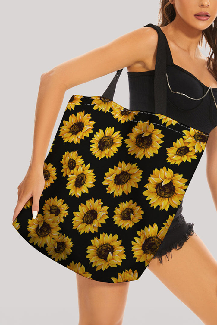 Tragetasche aus Canvas mit Sonnenblumen-Digitaldruck