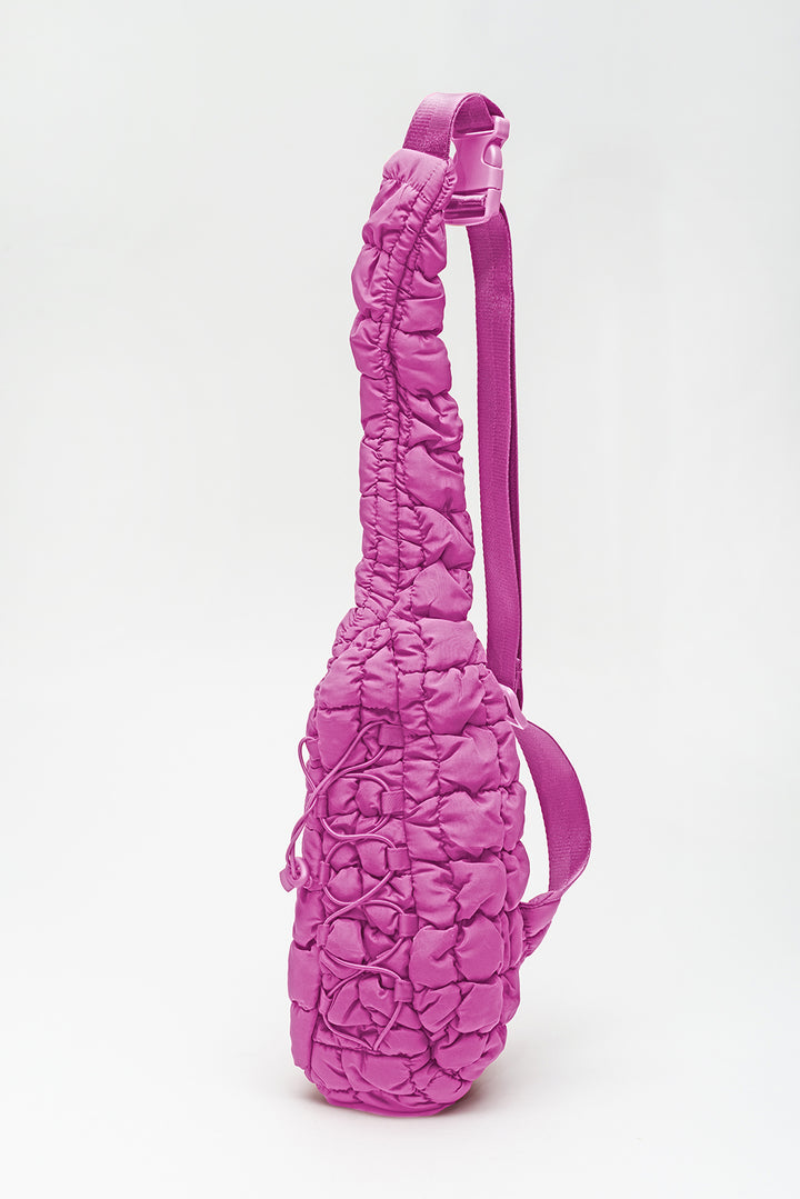 Marshmallow Quilted Drawstring Decor Sling Bag