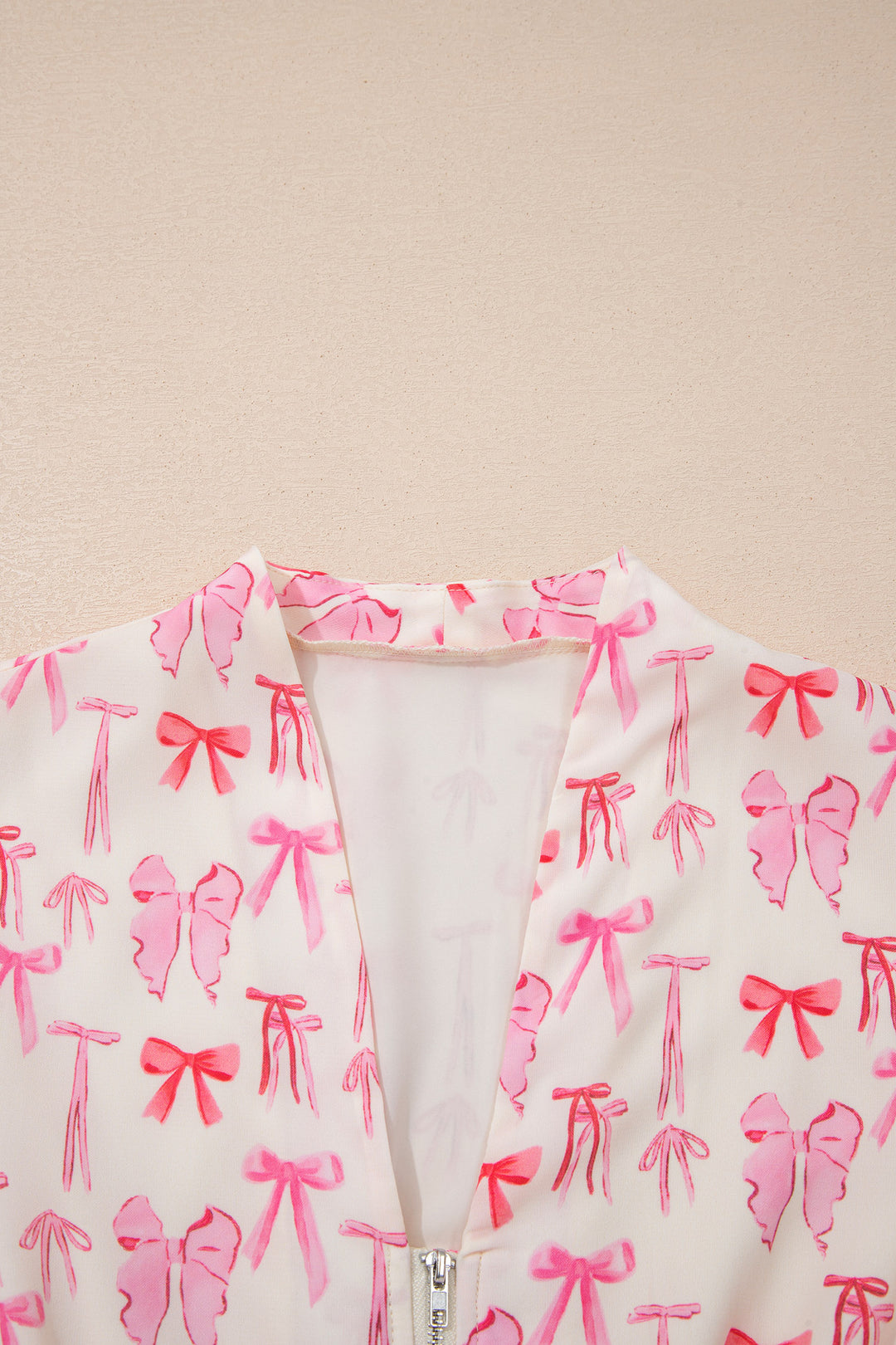 Full Zip Cinched Waist Sleeveless Bow Mini Dress