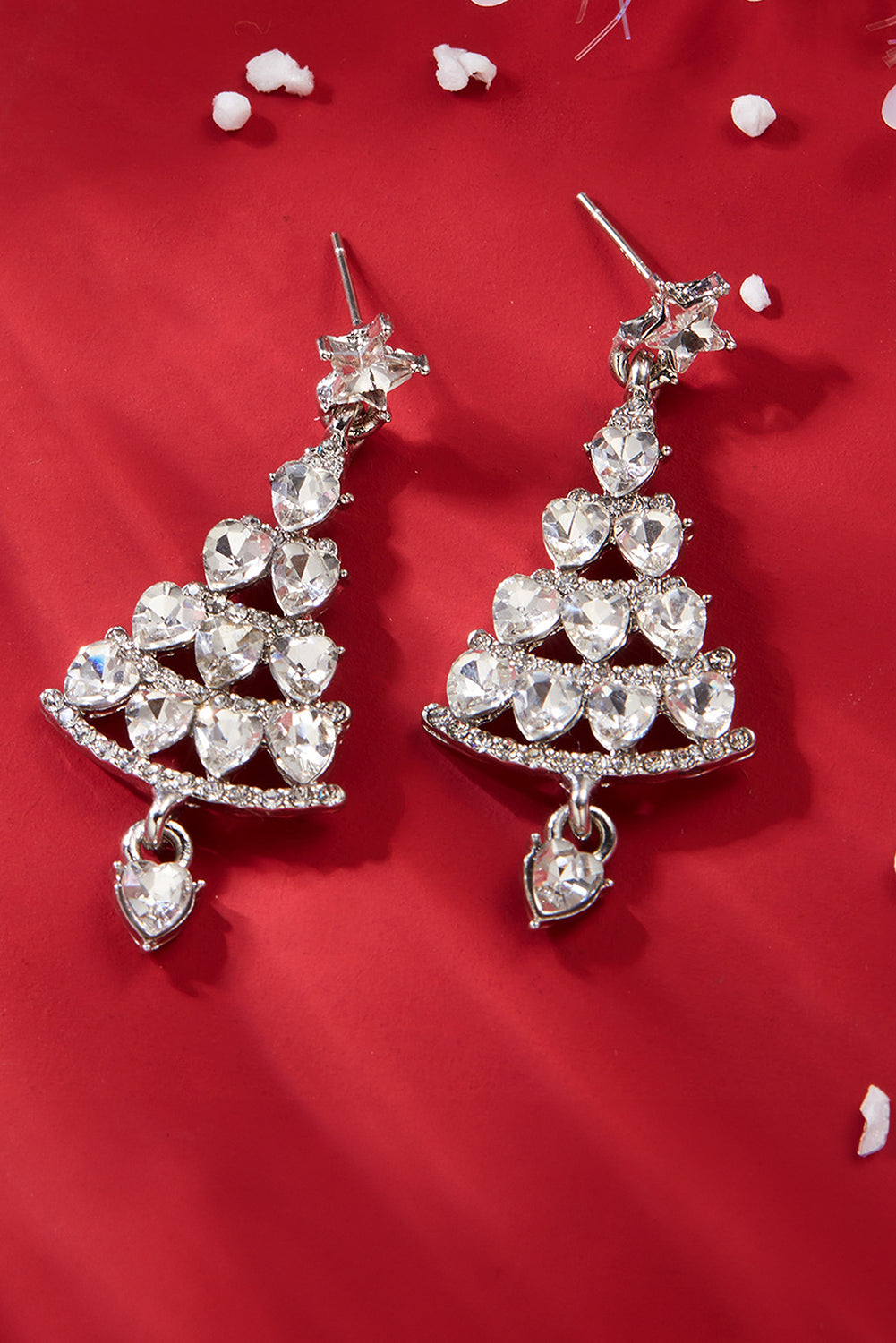 Diamant-Ohrringe mit Weihnachtsbaum-Nieten