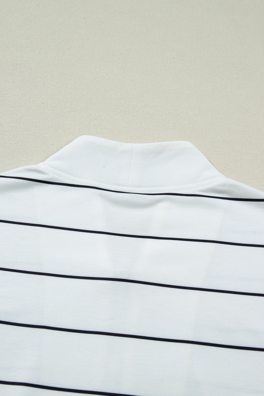 White Stripe Color Block Zip V Neck Sleeveless Top