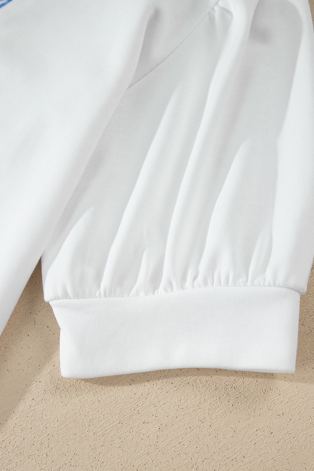 White Striped Frilled Collar Short Sleeve Blouse