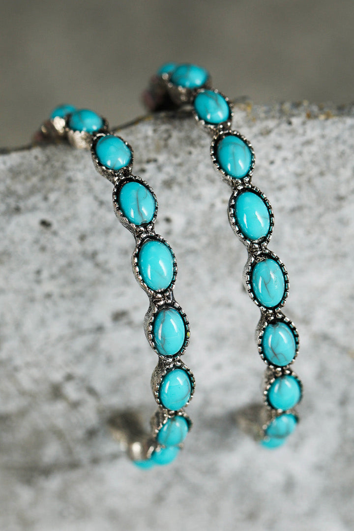 Gem Inlay Retro C-shape Earrings