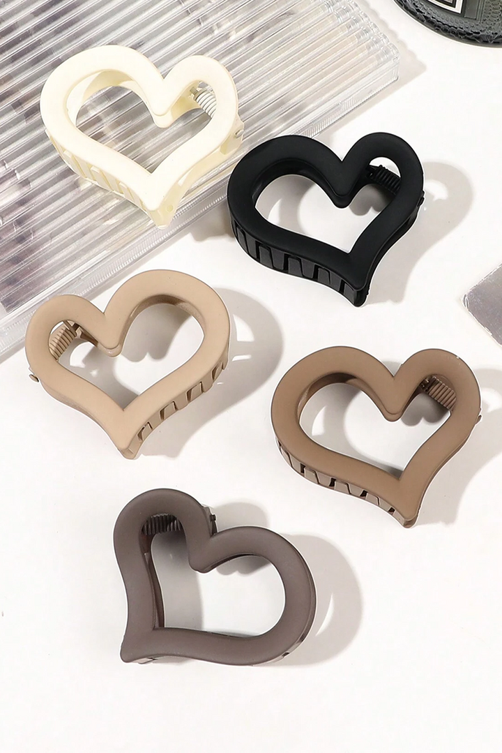 Cutout Heart Shape Frosted Small Hair Clip
