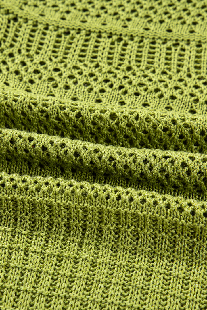 Oversize Crochet Knit Open Cardigan