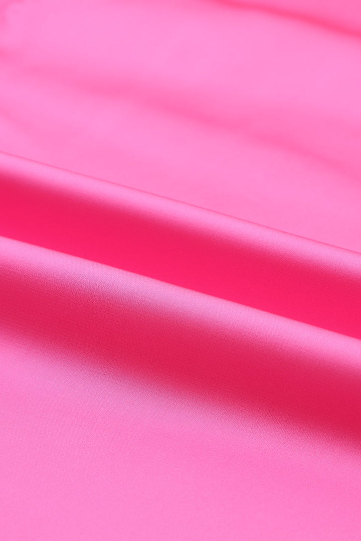 Satin Puff Long Sleeve Crewneck Blouse