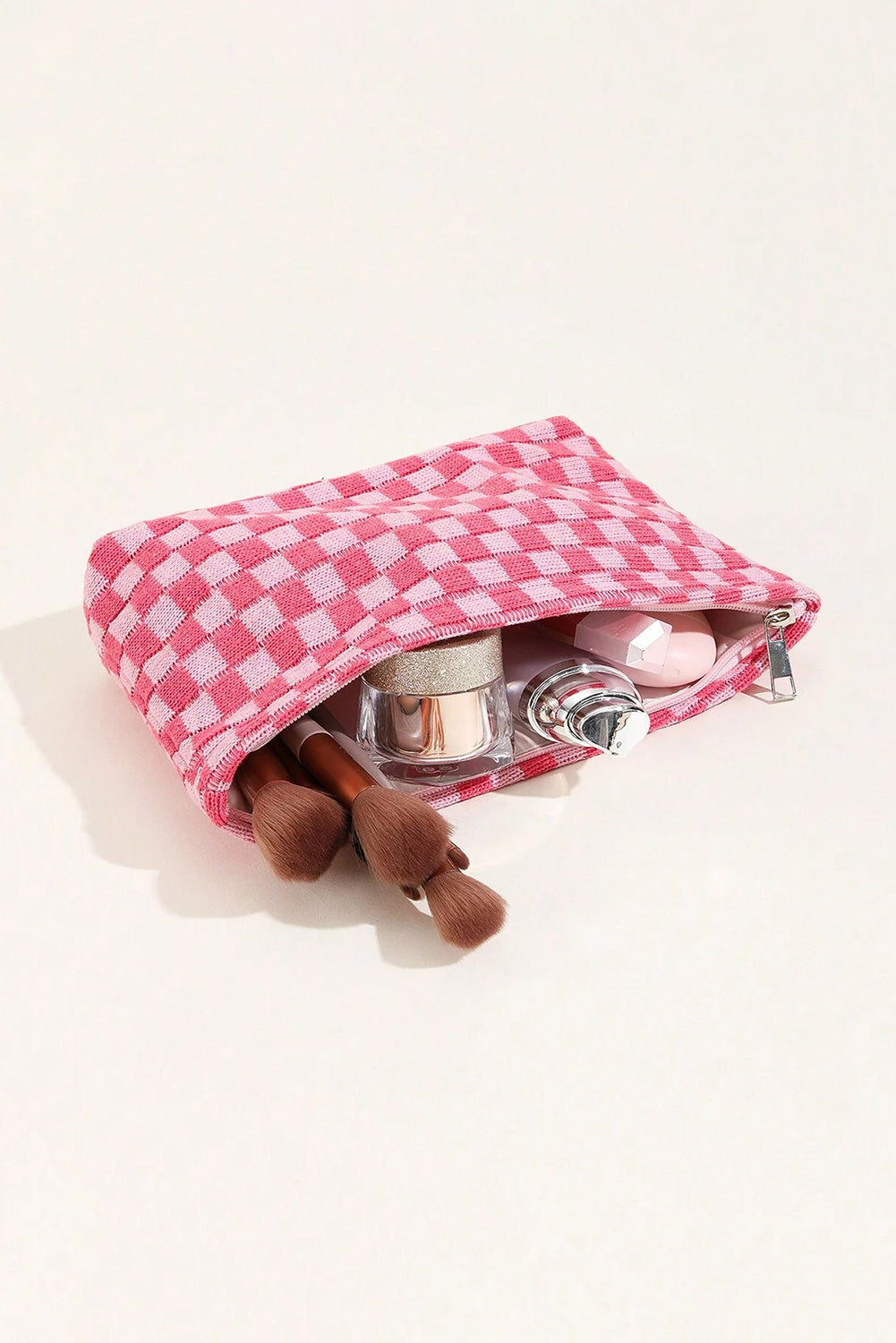 Trousse de maquillage à carreaux 